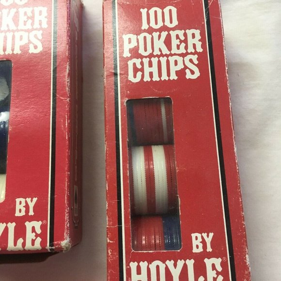 #ZX4 Lot of 3 boxes of Hoyle 100 Ct Poker Chips Set Red White Blue Poker Chips - Picture 4 of 6